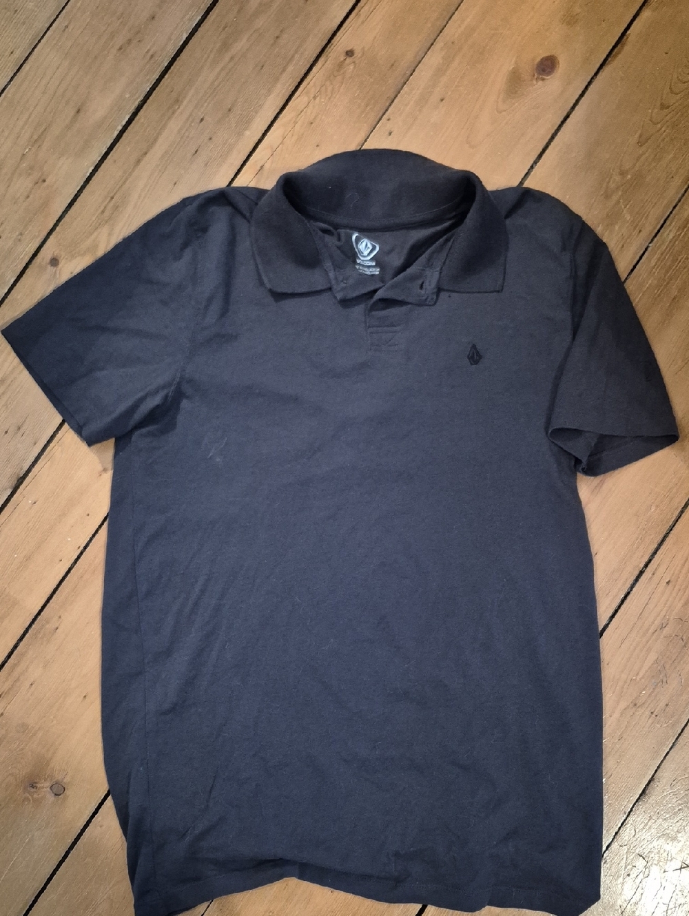 Volcom Men's Black Polo Shirt with Subtle Chest Logo